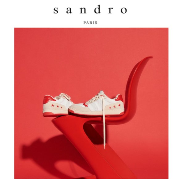 Sandro Paris Leather Star Trainers - Picture 2 of 11